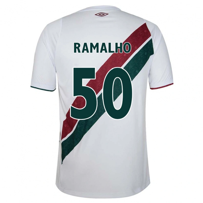 Danxen Mujer Camiseta Gustavo Ramalho #50 Blanco Verde Granate 2ª Equipación 2025/26 La Camisa