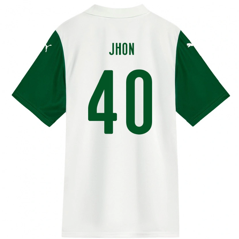 Danxen Mujer Camiseta Jhon Jhon #40 Blanco Verde 2ª Equipación 2025/26 La Camisa