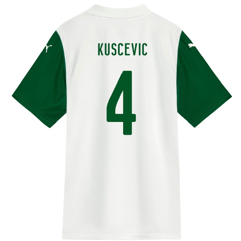 Danxen Mujer Camiseta Benjamin Kuscevic #4 Verde Blanco 2ª Equipación 2025/26 La Camisa