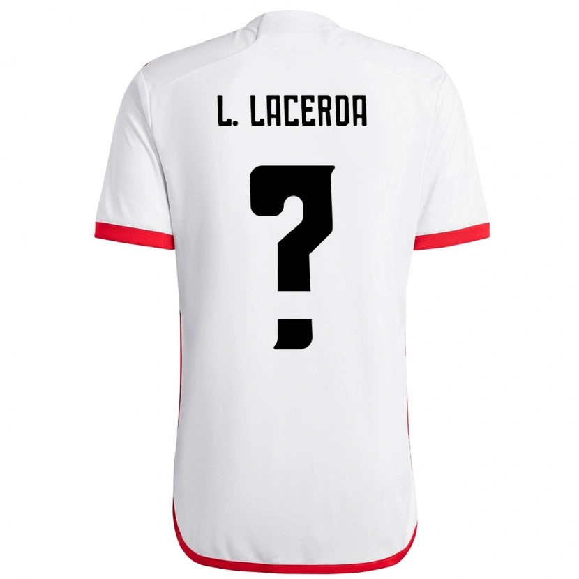 Danxen Mujer Camiseta Iago Lacerda #0 Blanco Rojo 2ª Equipación 2025/26 La Camisa