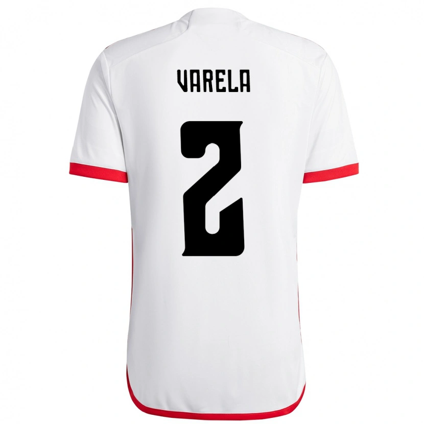 Danxen Mujer Camiseta Guillermo Varela #2 Rojo Negro 2ª Equipación 2025/26 La Camisa