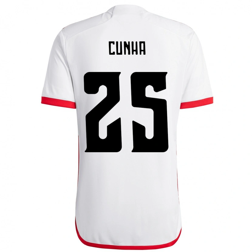 Danxen Mujer Camiseta Matheus Cunha #25 Rojo Negro 2ª Equipación 2025/26 La Camisa