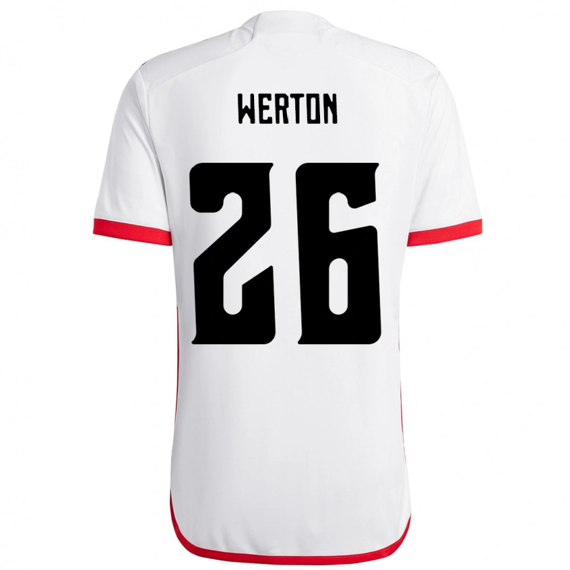 Danxen Mujer Camiseta Werton #26 Blanco Rojo 2ª Equipación 2025/26 La Camisa
