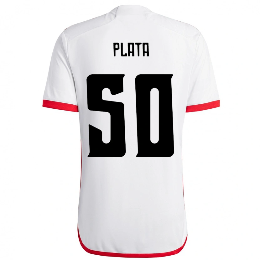 Danxen Mujer Camiseta Gonzalo Plata #50 Rojo Negro 2ª Equipación 2025/26 La Camisa