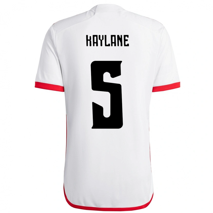 Danxen Mujer Camiseta Kaylane #5 Blanco Rojo 2ª Equipación 2025/26 La Camisa