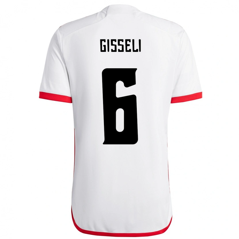 Danxen Mujer Camiseta Gisseli #6 Blanco Rojo 2ª Equipación 2025/26 La Camisa