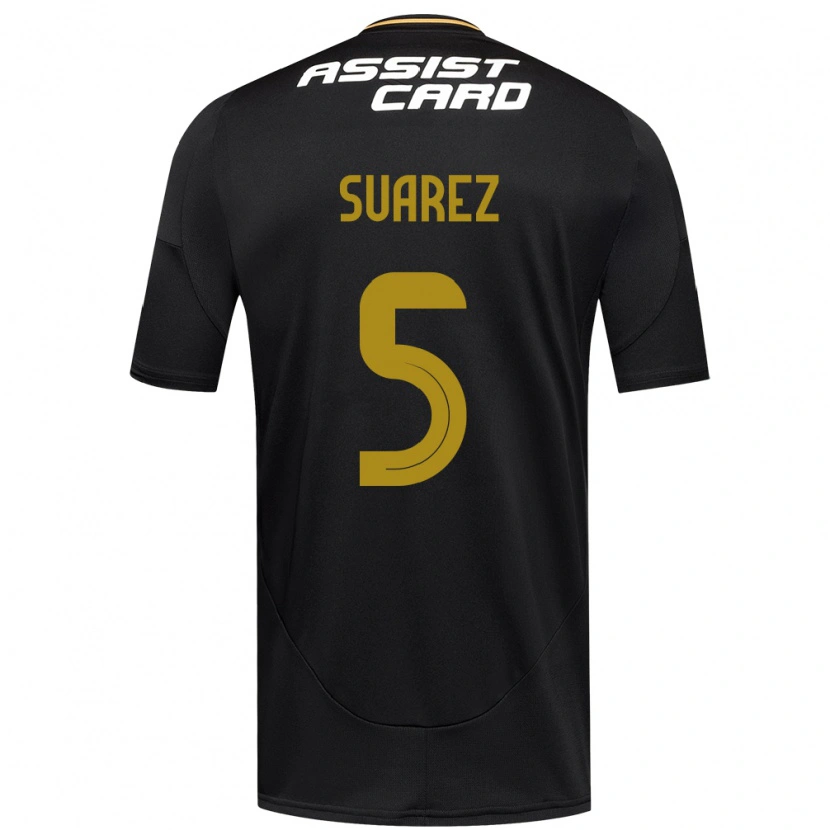 Danxen Mujer Camiseta Nicolás Suarez #5 Negro Blanco Amarillo 2ª Equipación 2025/26 La Camisa