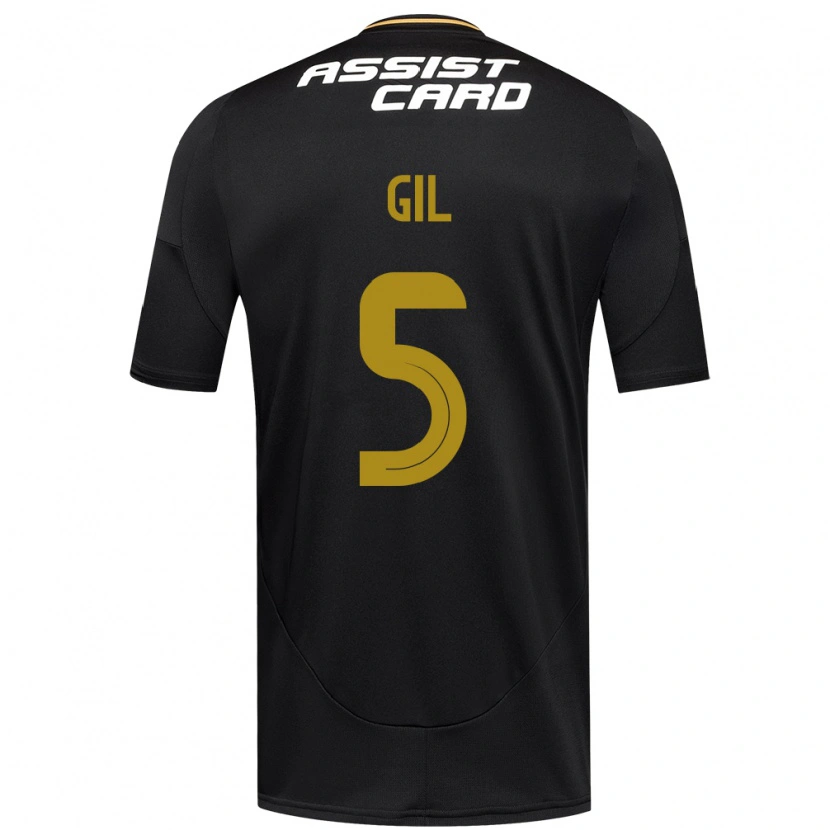 Danxen Mujer Camiseta Leonardo Gil #5 Negro Blanco Amarillo 2ª Equipación 2025/26 La Camisa