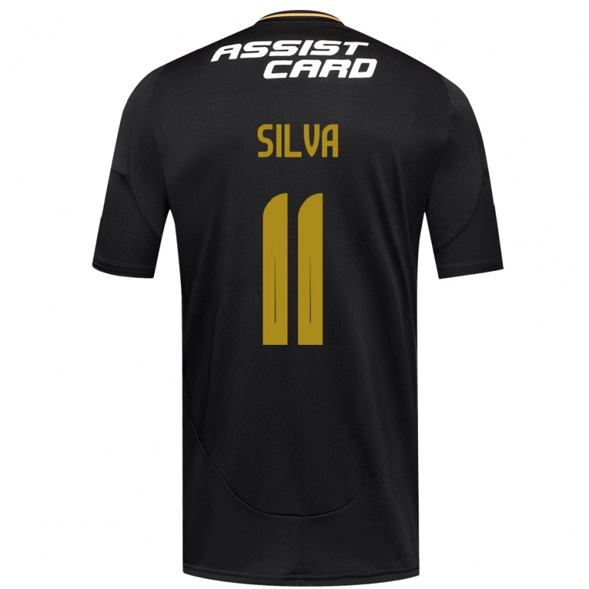 Danxen Mujer Camiseta Martín Silva #11 Negro Blanco Amarillo 2ª Equipación 2025/26 La Camisa