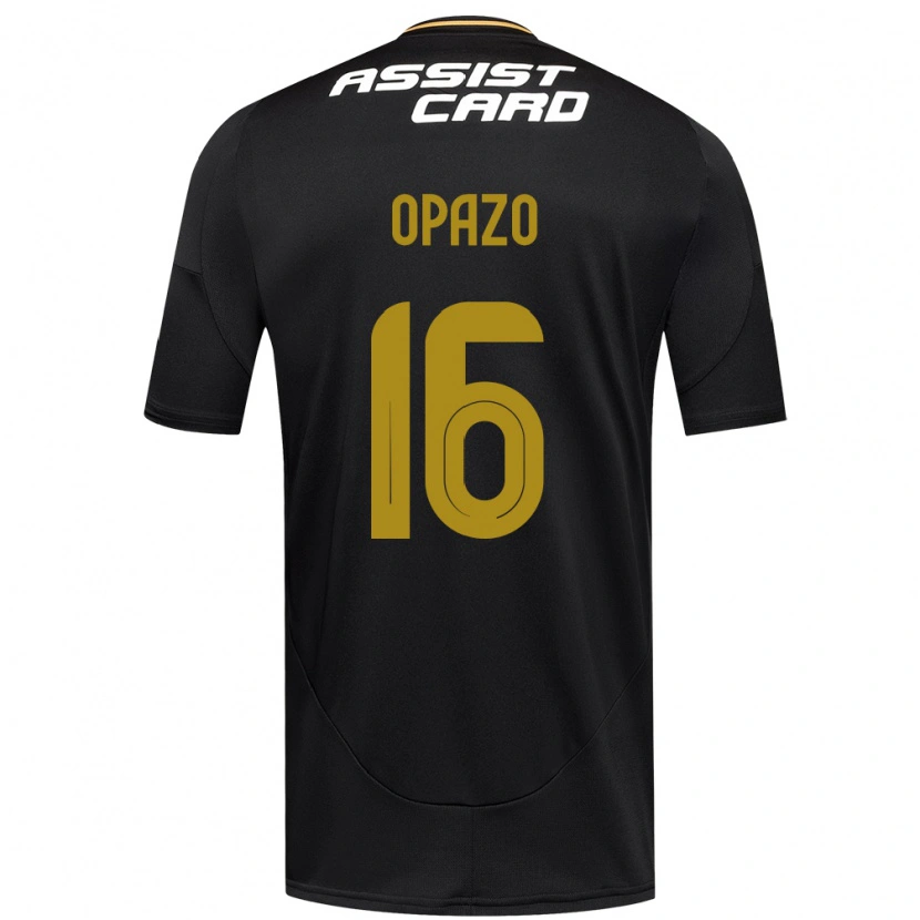 Danxen Mujer Camiseta Óscar Opazo #16 Negro Blanco Amarillo 2ª Equipación 2025/26 La Camisa