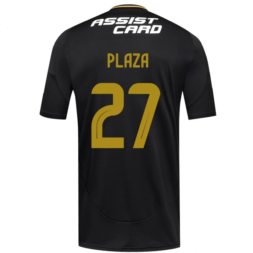 Danxen Mujer Camiseta Diego Plaza #27 Negro Blanco Amarillo 2ª Equipación 2025/26 La Camisa