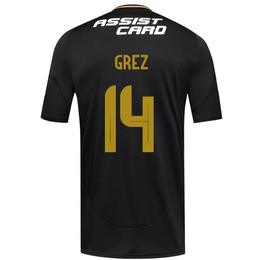 Danxen Mujer Camiseta Javiera Grez #14 Negro Blanco Amarillo 2ª Equipación 2025/26 La Camisa