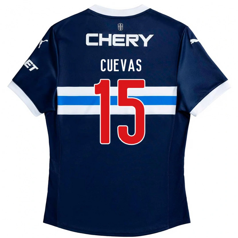 Danxen Mujer Camiseta Cristian Cuevas #15 Azul Real Blanco 2ª Equipación 2025/26 La Camisa