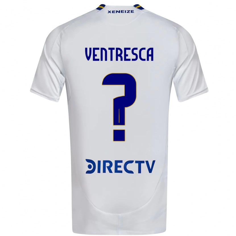 Danxen Mujer Camiseta Fabricio Ventresca #0 Blanco Azul 2ª Equipación 2025/26 La Camisa