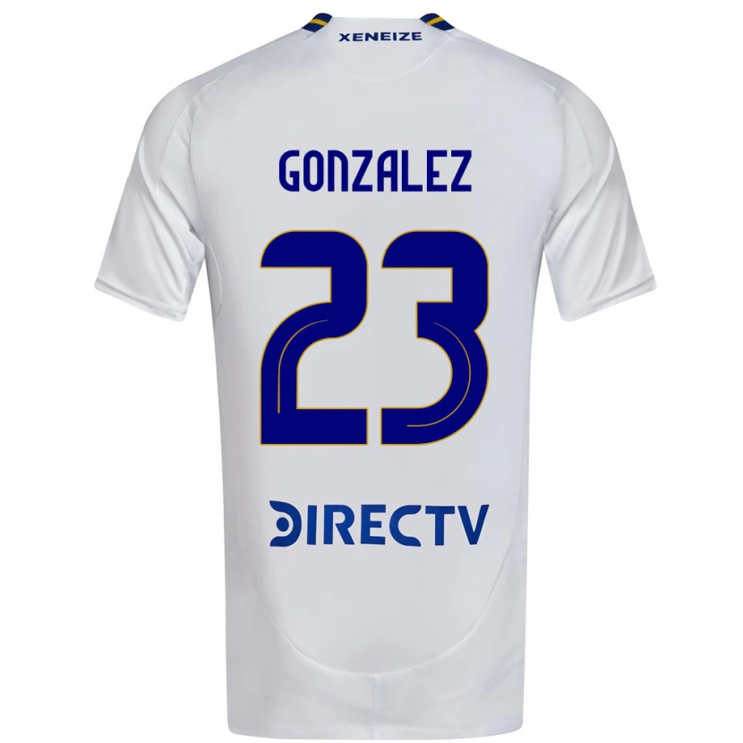 Danxen Mujer Camiseta Diego Gonzalez #23 Blanco Azul 2ª Equipación 2025/26 La Camisa