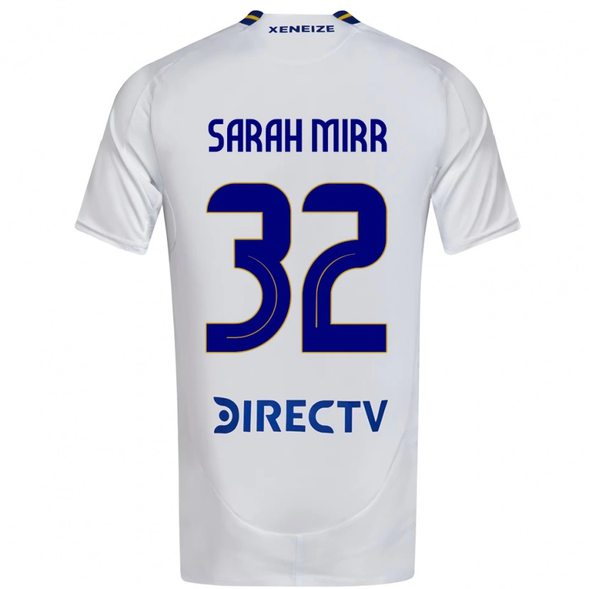 Danxen Mujer Camiseta Sarah Mirr #32 Blanco Azul 2ª Equipación 2025/26 La Camisa