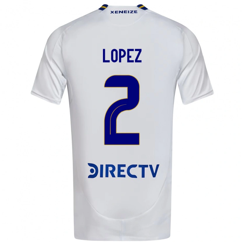Danxen Mujer Camiseta Lisandro Lopez #2 Blanco Azul 2ª Equipación 2025/26 La Camisa