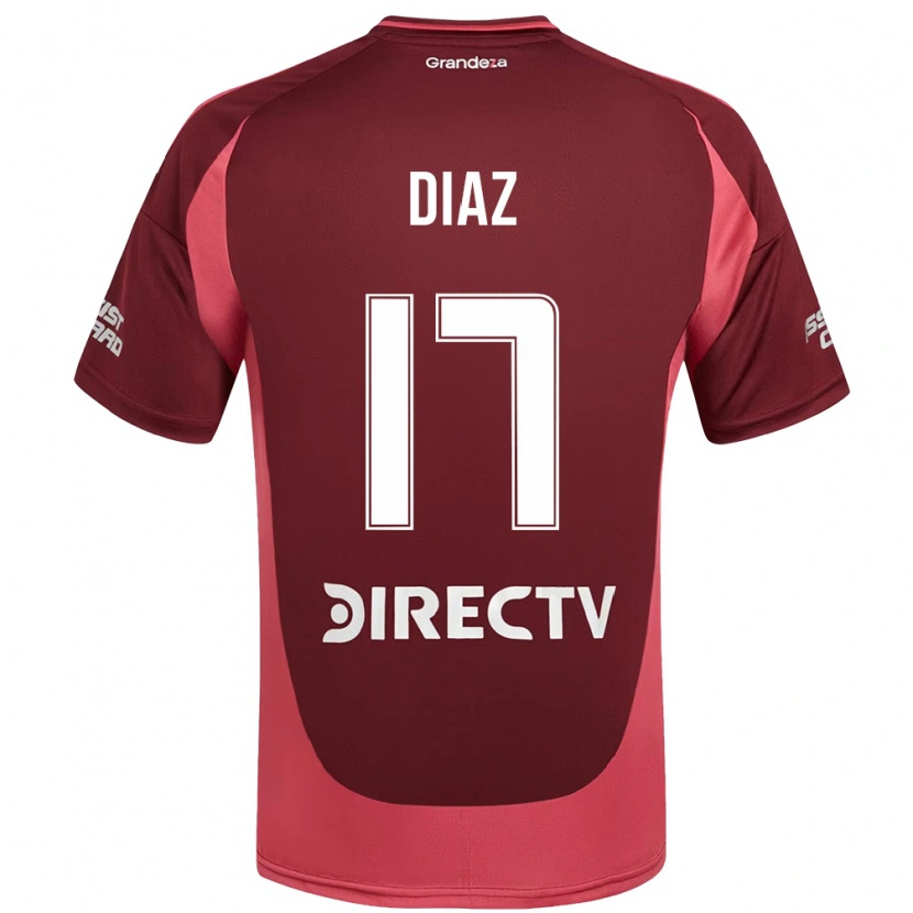 Danxen Mujer Camiseta Paulo Díaz #17 Blanco Rojo 2ª Equipación 2025/26 La Camisa