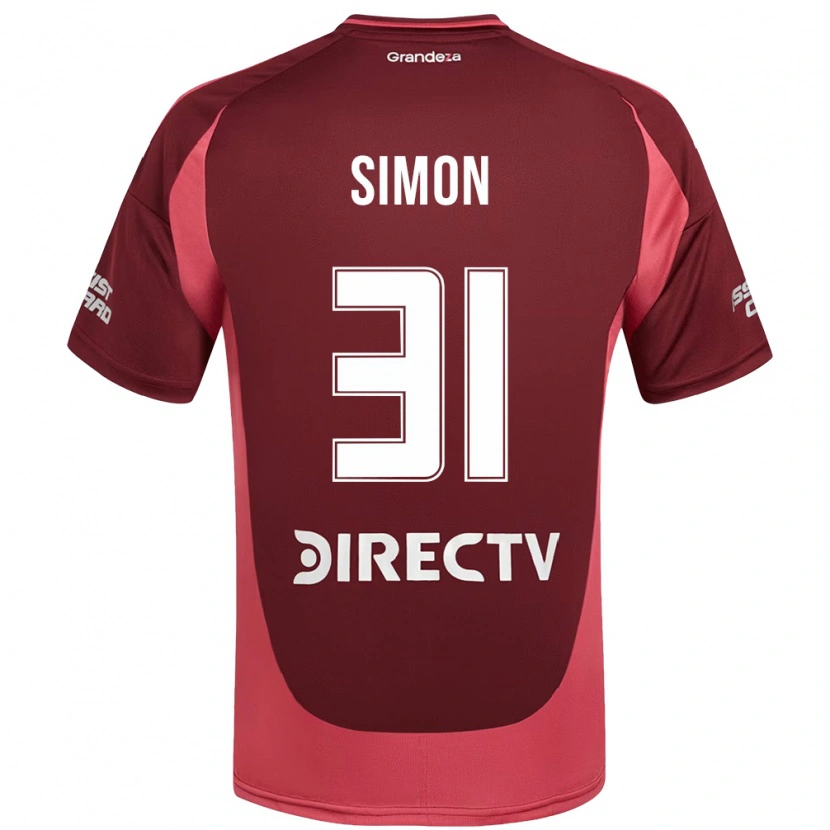 Danxen Mujer Camiseta Santiago Simón #31 Blanco Rojo 2ª Equipación 2025/26 La Camisa