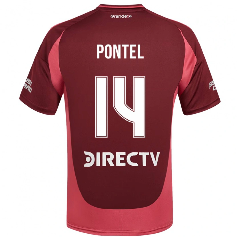 Danxen Mujer Camiseta Daniela Pontel #14 Blanco Rojo 2ª Equipación 2025/26 La Camisa