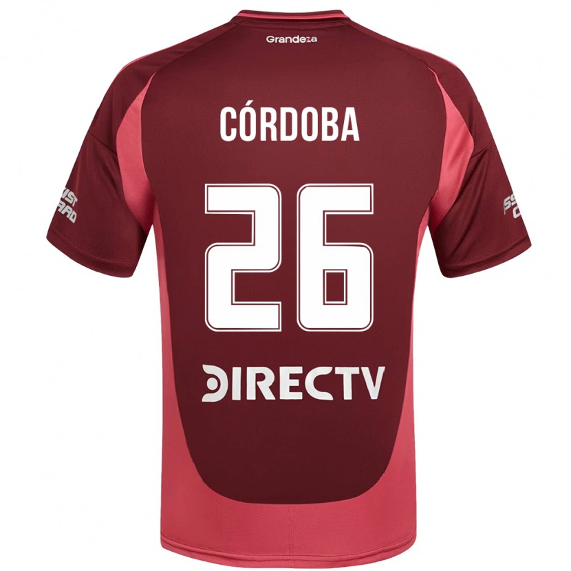 Danxen Mujer Camiseta Sol Córdoba #26 Blanco Rojo 2ª Equipación 2025/26 La Camisa