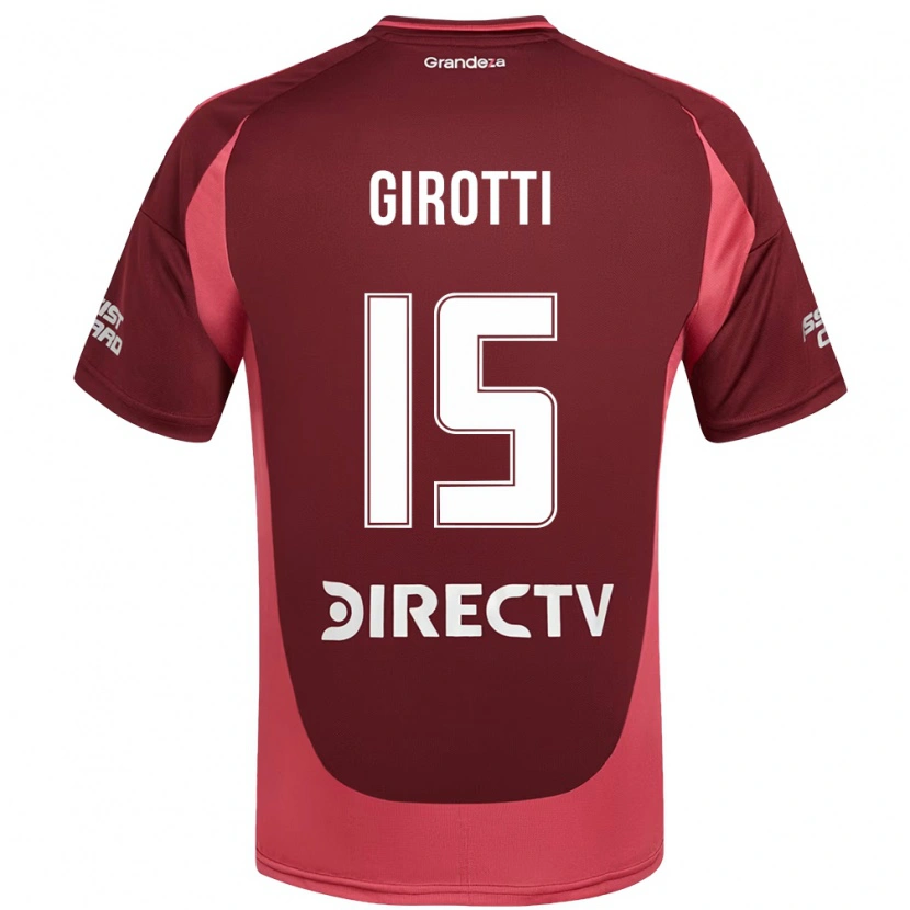 Danxen Mujer Camiseta Federico Girotti #15 Blanco Rojo 2ª Equipación 2025/26 La Camisa