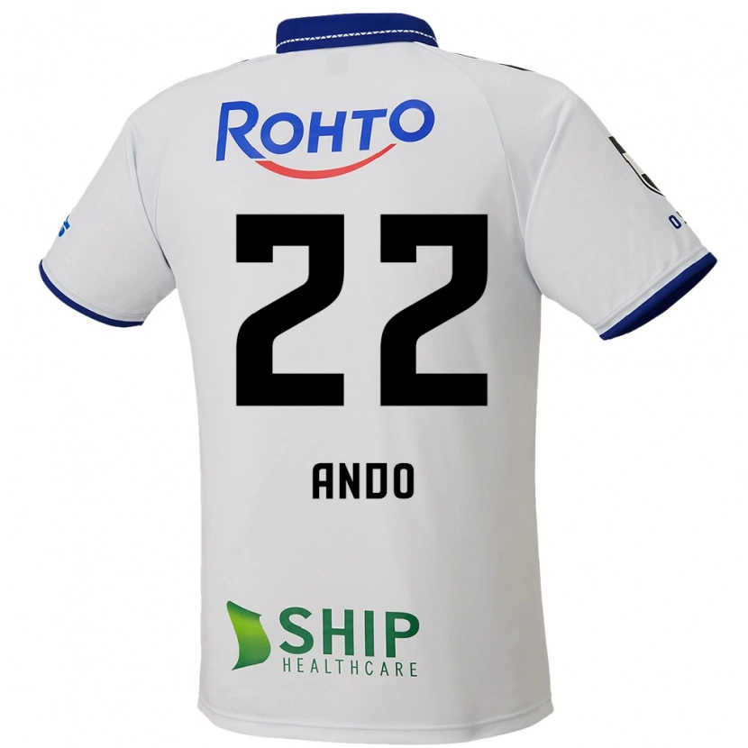 Danxen Mujer Camiseta Rikuto Ando #22 Azul Blanco Negro 2ª Equipación 2025/26 La Camisa