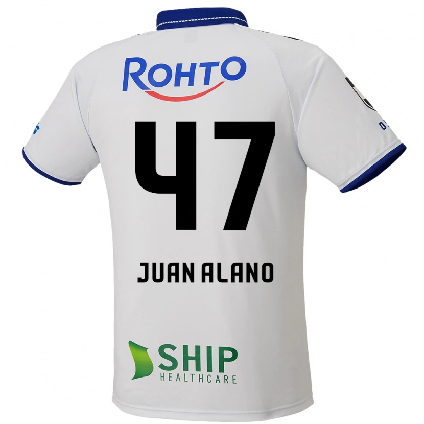 Danxen Mujer Camiseta Juan Alano #47 Blanco Azul Negro 2ª Equipación 2025/26 La Camisa