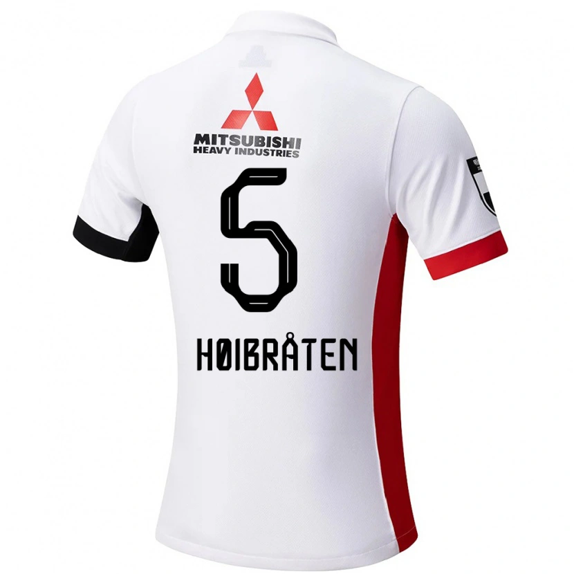 Danxen Mujer Camiseta Marius Høibråten #5 Rojo Blanco 2ª Equipación 2025/26 La Camisa