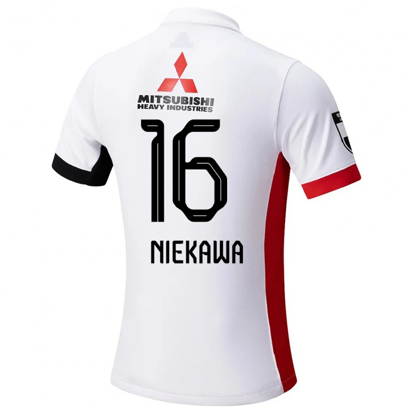 Danxen Mujer Camiseta Ayumi Niekawa #16 Rojo Blanco 2ª Equipación 2025/26 La Camisa