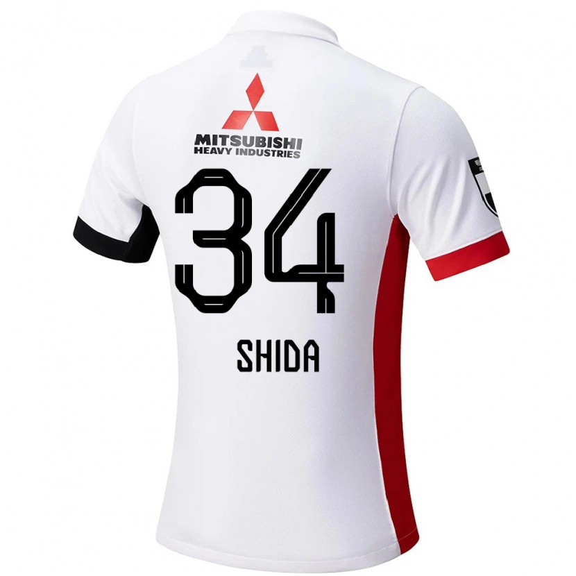 Danxen Mujer Camiseta Izuho Shida #34 Rojo Blanco 2ª Equipación 2025/26 La Camisa