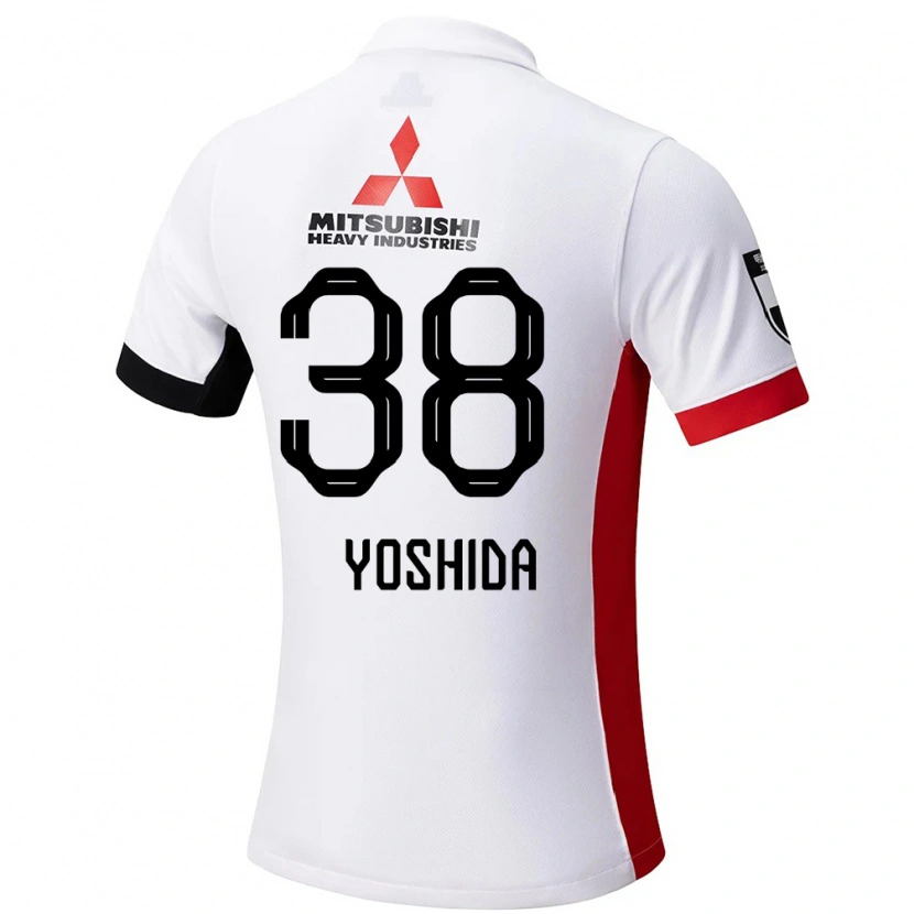 Danxen Mujer Camiseta Masanobu Yoshida #38 Rojo Blanco 2ª Equipación 2025/26 La Camisa