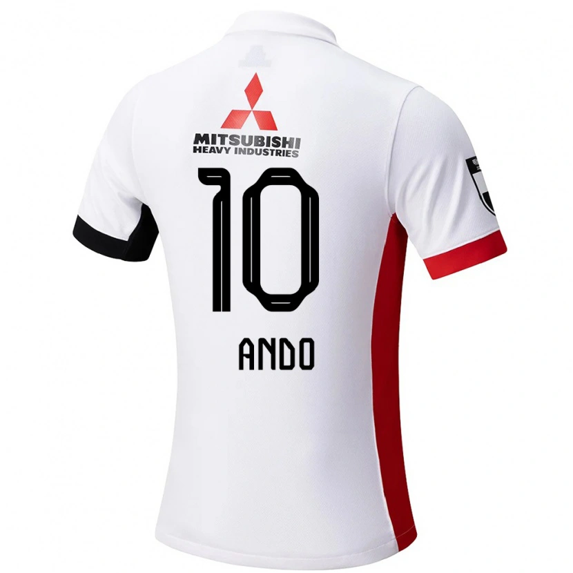 Danxen Mujer Camiseta Kozue Ando #10 Blanco Negro 2ª Equipación 2025/26 La Camisa