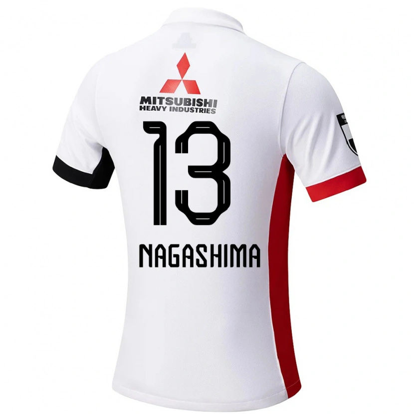 Danxen Mujer Camiseta Reina Nagashima #13 Rojo Blanco 2ª Equipación 2025/26 La Camisa