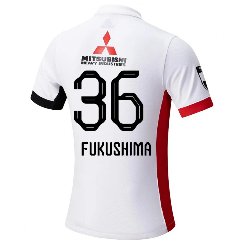 Danxen Mujer Camiseta Ryuya Fukushima #36 Rojo Blanco 2ª Equipación 2025/26 La Camisa