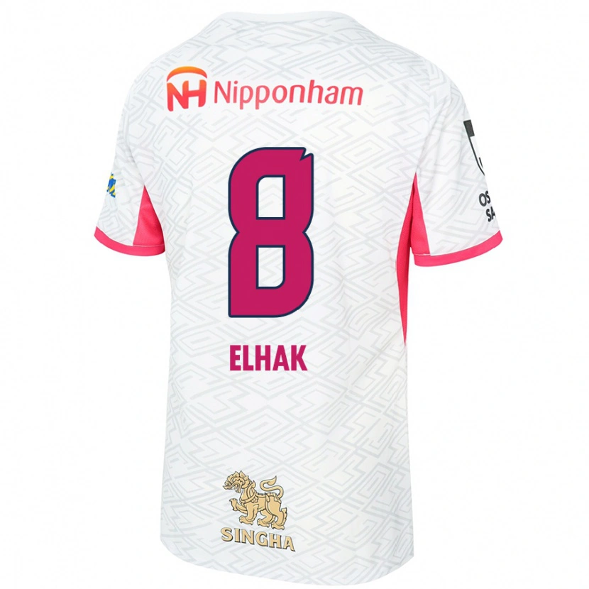 Danxen Mujer Camiseta Akuro Elhak #8 Blanco Rosa Sakura 2ª Equipación 2025/26 La Camisa
