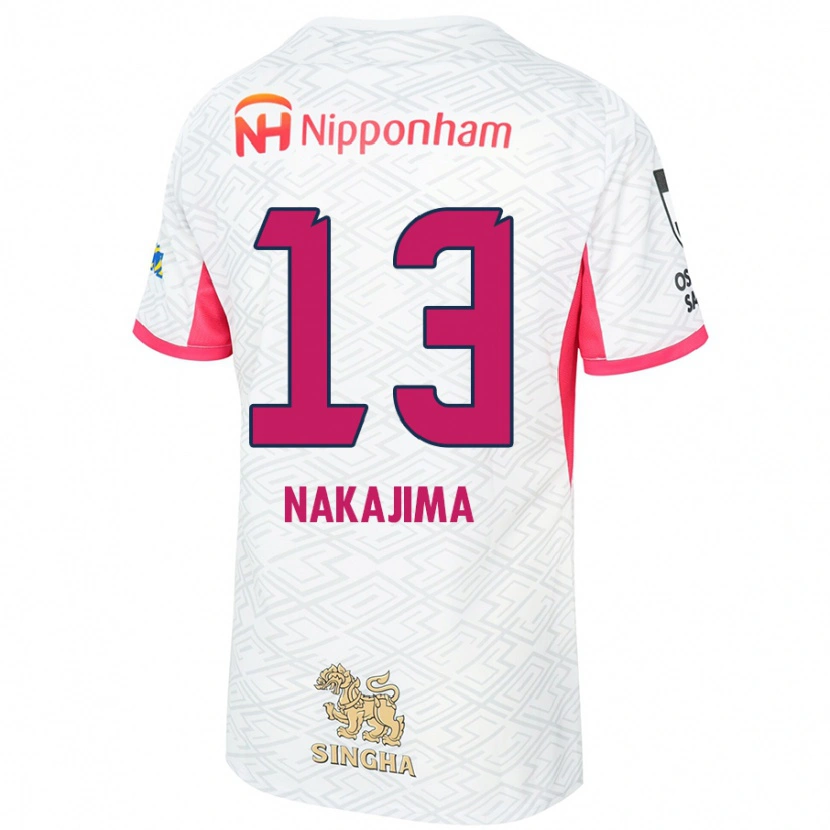 Danxen Mujer Camiseta Motohiko Nakajima #13 Rosa Sakura Blanco 2ª Equipación 2025/26 La Camisa