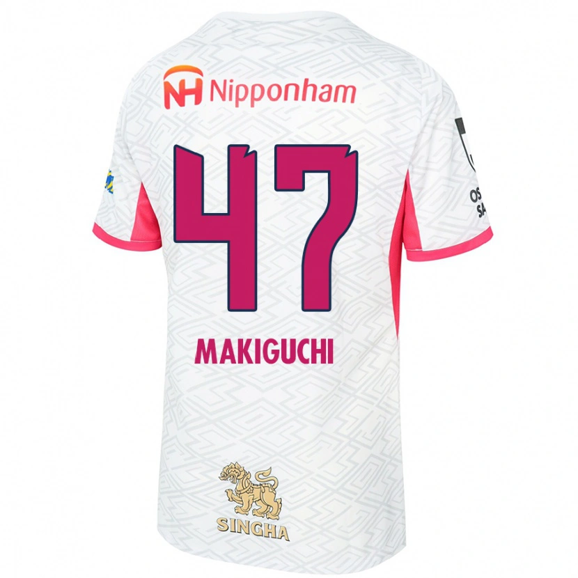 Danxen Mujer Camiseta Kazuma Makiguchi #47 Blanco Rosa Sakura 2ª Equipación 2025/26 La Camisa