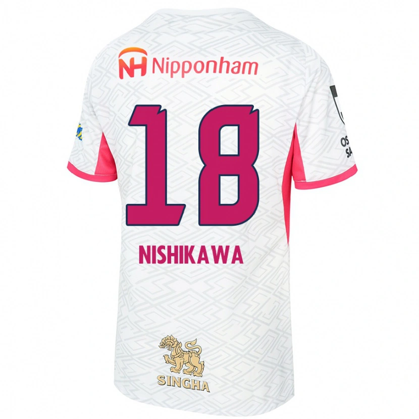 Danxen Mujer Camiseta Jun Nishikawa #18 Blanco Rosa Sakura 2ª Equipación 2025/26 La Camisa