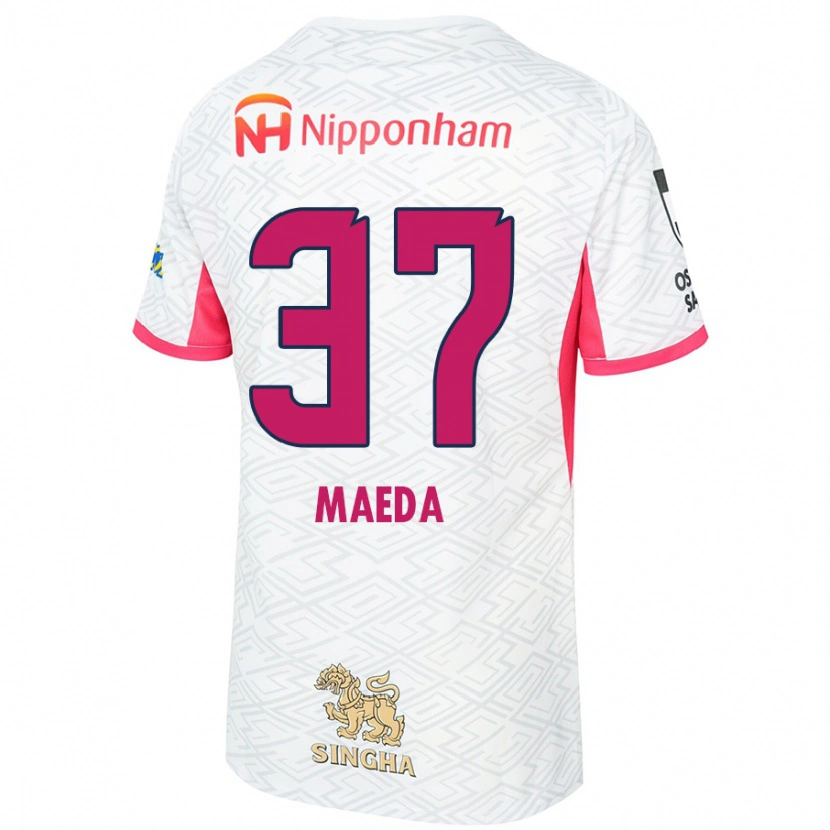 Danxen Mujer Camiseta Ryudai Maeda #37 Blanco Rosa Sakura 2ª Equipación 2025/26 La Camisa