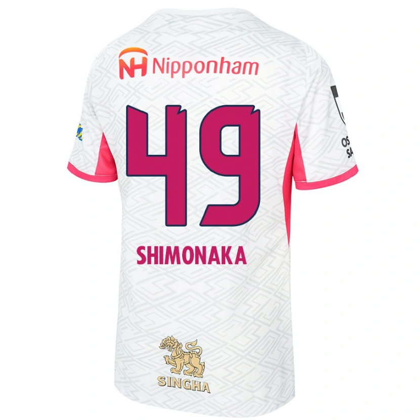 Danxen Mujer Camiseta Ryoga Shimonaka #49 Rosa Sakura Blanco 2ª Equipación 2025/26 La Camisa