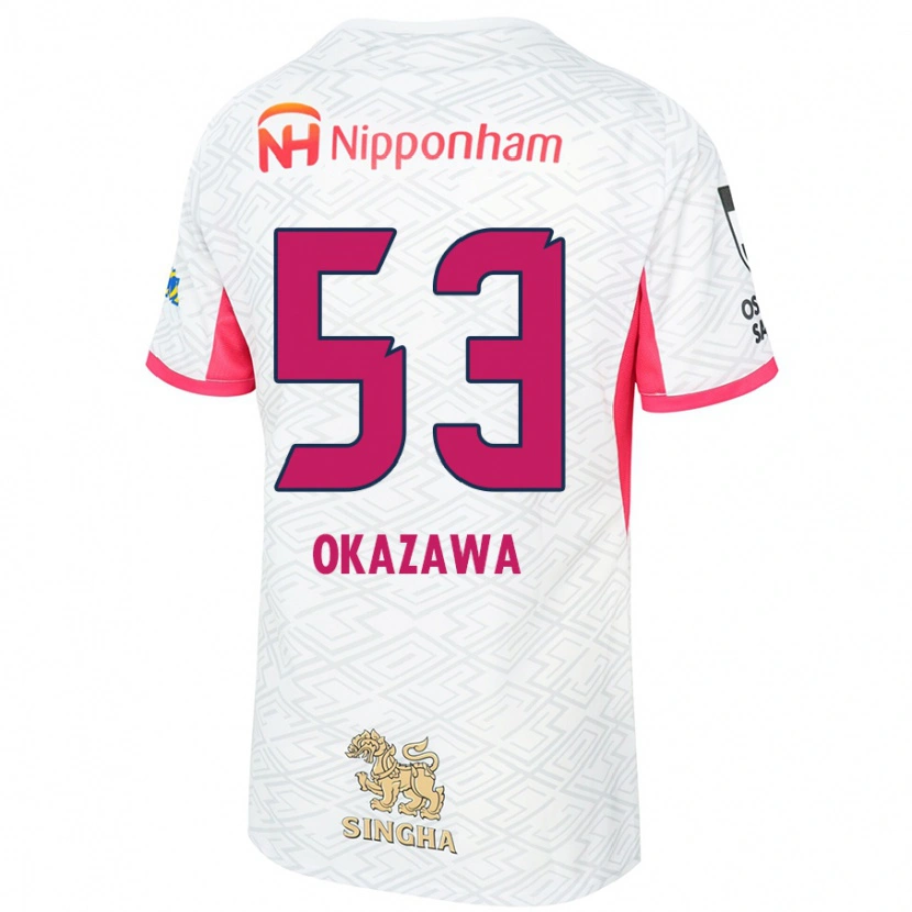 Danxen Mujer Camiseta Kosei Okazawa #53 Rosa Sakura Blanco 2ª Equipación 2025/26 La Camisa