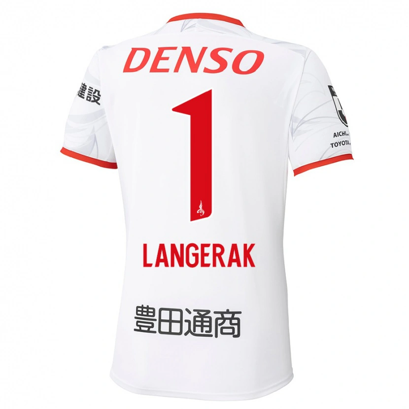 Danxen Mujer Camiseta Mitchell Langerak #1 Rojo Amarillo 2ª Equipación 2025/26 La Camisa