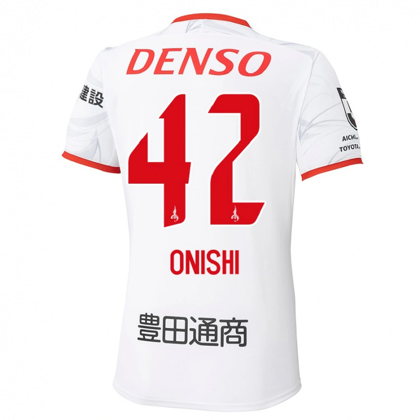 Danxen Mujer Camiseta Ritsu Onishi #42 Rojo Amarillo 2ª Equipación 2025/26 La Camisa