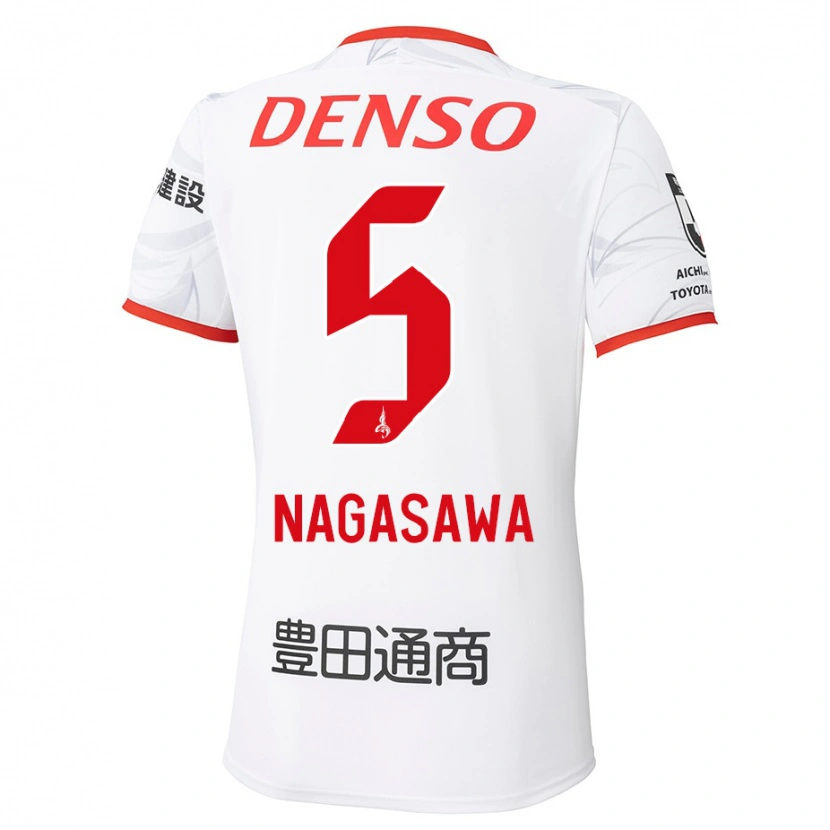 Danxen Mujer Camiseta Kazuki Nagasawa #5 Rojo Amarillo 2ª Equipación 2025/26 La Camisa