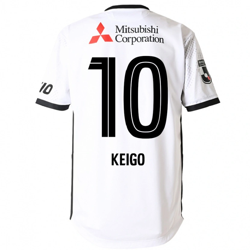 Danxen Mujer Camiseta Keigo Higashi #10 Blanco Negro 2ª Equipación 2025/26 La Camisa
