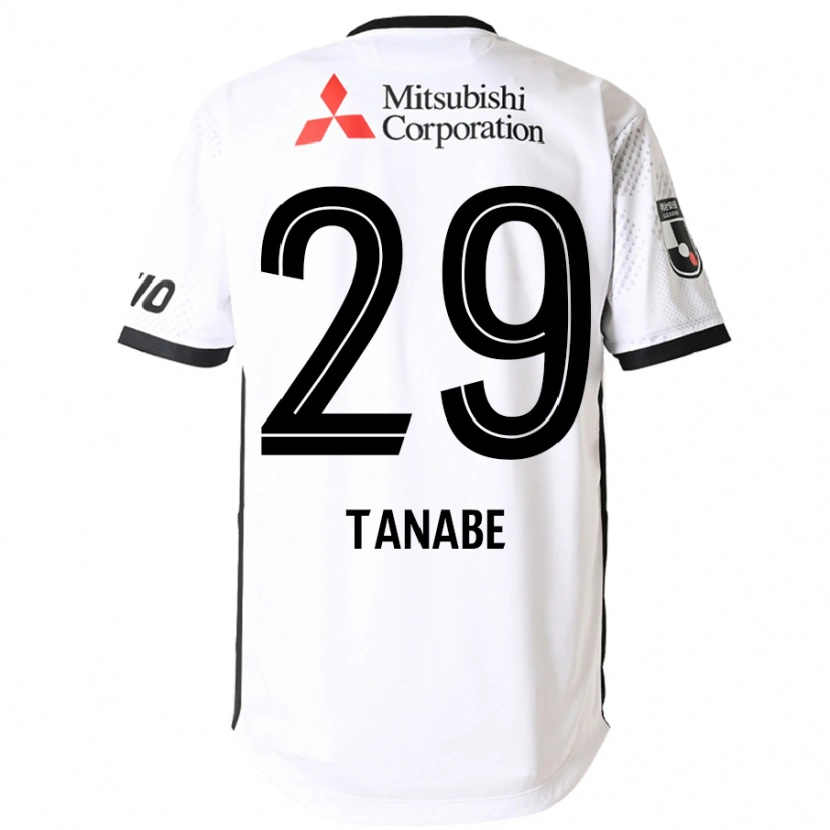 Danxen Mujer Camiseta Haruta Tanabe #29 Blanco Negro 2ª Equipación 2025/26 La Camisa