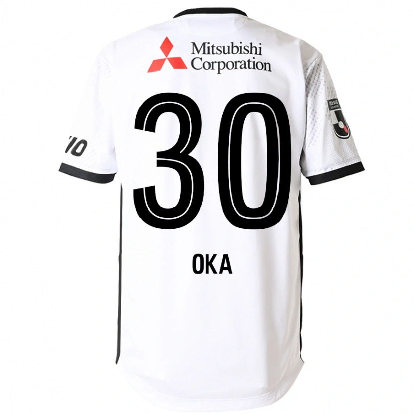 Danxen Mujer Camiseta Teppei Oka #30 Blanco Negro 2ª Equipación 2025/26 La Camisa