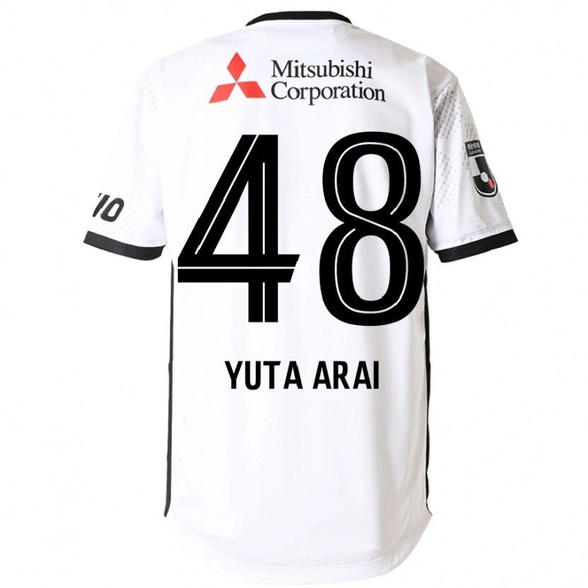 Danxen Mujer Camiseta Yuta Arai #48 Blanco Negro 2ª Equipación 2025/26 La Camisa