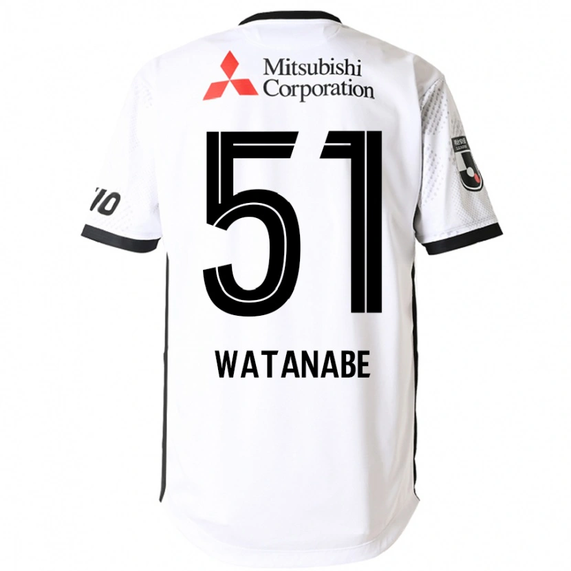 Danxen Mujer Camiseta Matthew Watanabe #51 Blanco Negro 2ª Equipación 2025/26 La Camisa